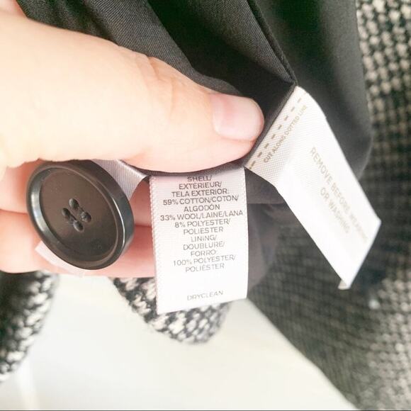 LOFT Cotton Wool Blend Double Breasted Peacoat Winter Pea Coat Buttons XS Black - Picture 11 of 16